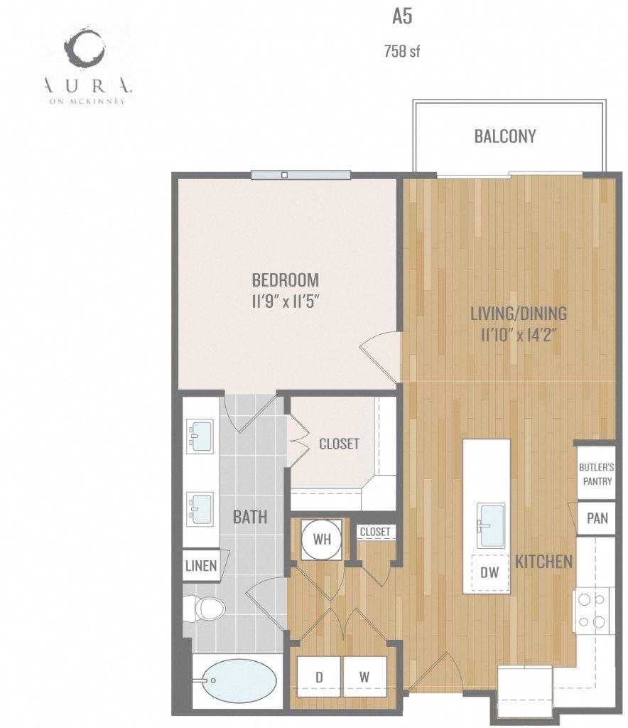 Aura On Mckinney Apartments A5 Floor Plan Aura On Mckinney Apartments A5 Floor Plan